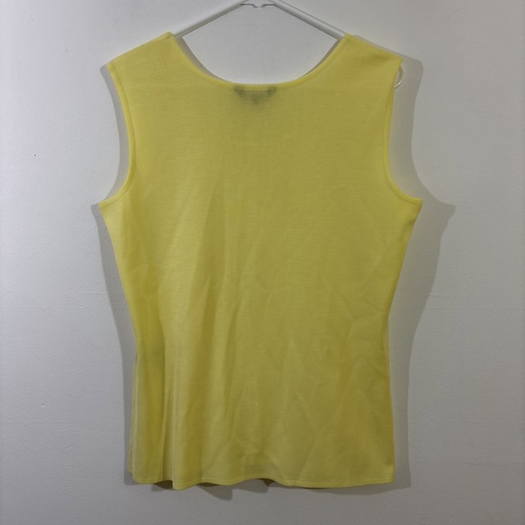 Misook M Yellow Tank Top Side Splits Capsule Closet Basic Old Money Stretch - Picture 7 of 8